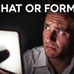 B2B marketer reacting to AI chatbot qualifying leads in real time, showing surprise and clarity during a sales conversation.