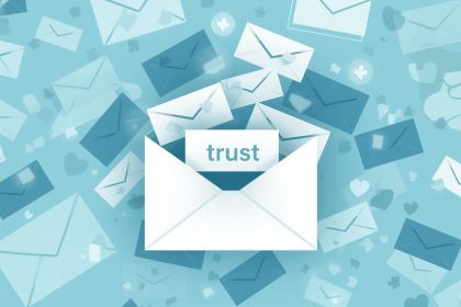 Marketer looking surprised at inbox analytics showing repeat purchases, highlighting email & CRM for high-frequency shoppers.