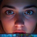 A surprised marketer staring at an AI-powered search result, realizing how search behavior shifts as AI models evolve.