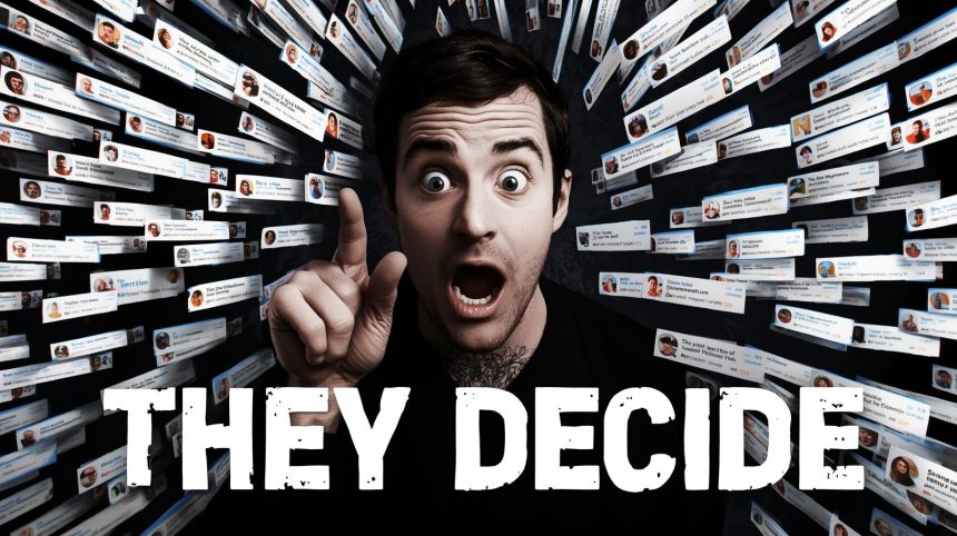 Creator reacting with surprise while pointing at TikTok comments, illustrating interactive storytelling for TikTok & Reels and audience participation.