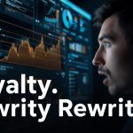 E-commerce marketer reacting to AI prediction dashboard showing customer loyalty insights and future behavior signals.