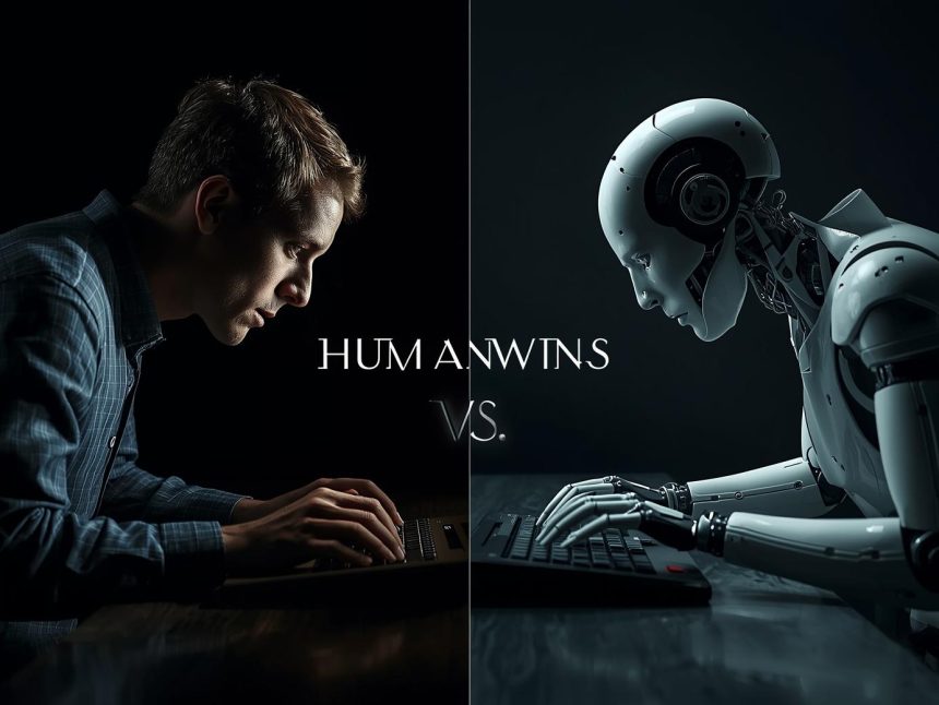 Content marketer reacting to futuristic AI dashboards, highlighting content marketing predictions for 2026 and strategic change.