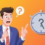 Marketer pointing at an interactive website dashboard with surprised expression, highlighting interactive web elements for higher time-on-page.