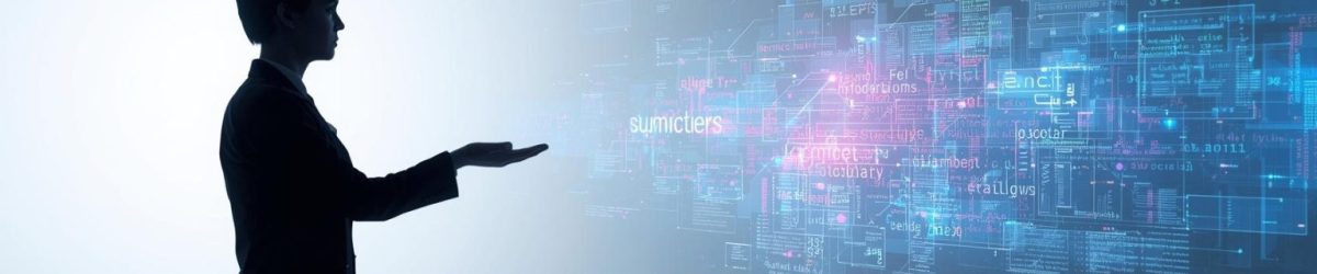 Professional disclaimer concept with a marketer reviewing online accuracy under a magnifying glass, symbolizing responsibility and transparency in digital content.